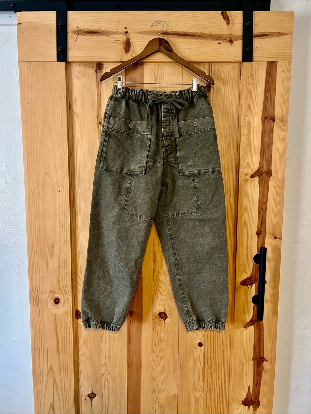 Free People “River Rock” Jogger Pants - Olive Green